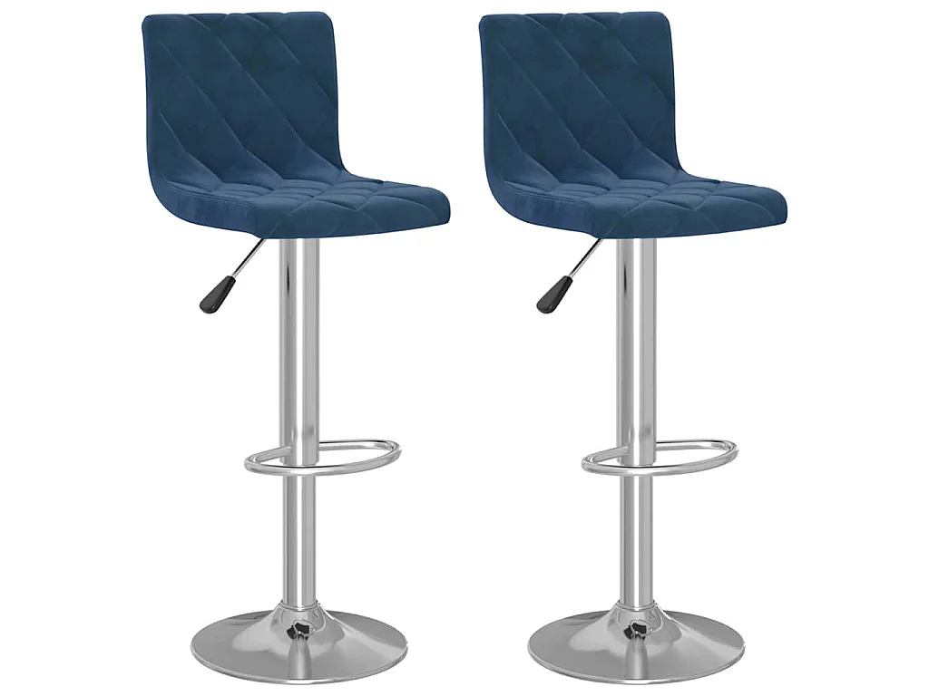 Barkrukken 2 st fluweel blauw