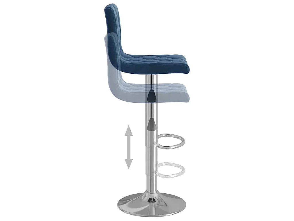 Tabourets de bar lot de 2 bleu velours