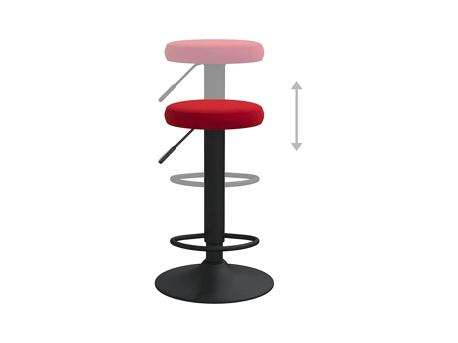 Tabourets de bar lot de 2 rouge bordeaux velours