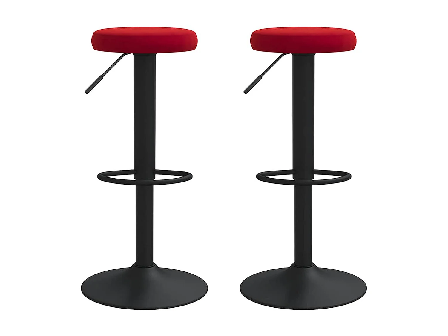 Tabourets de bar lot de 2 rouge bordeaux velours