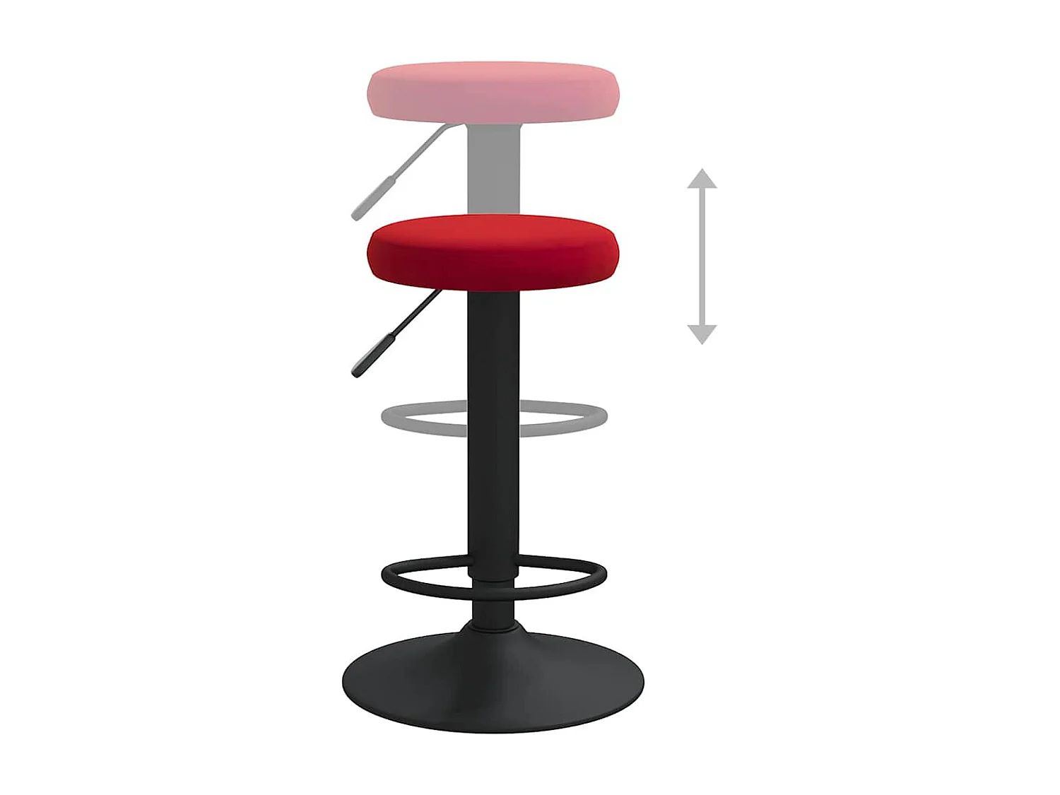 Tabourets de bar lot de 2 rouge bordeaux velours