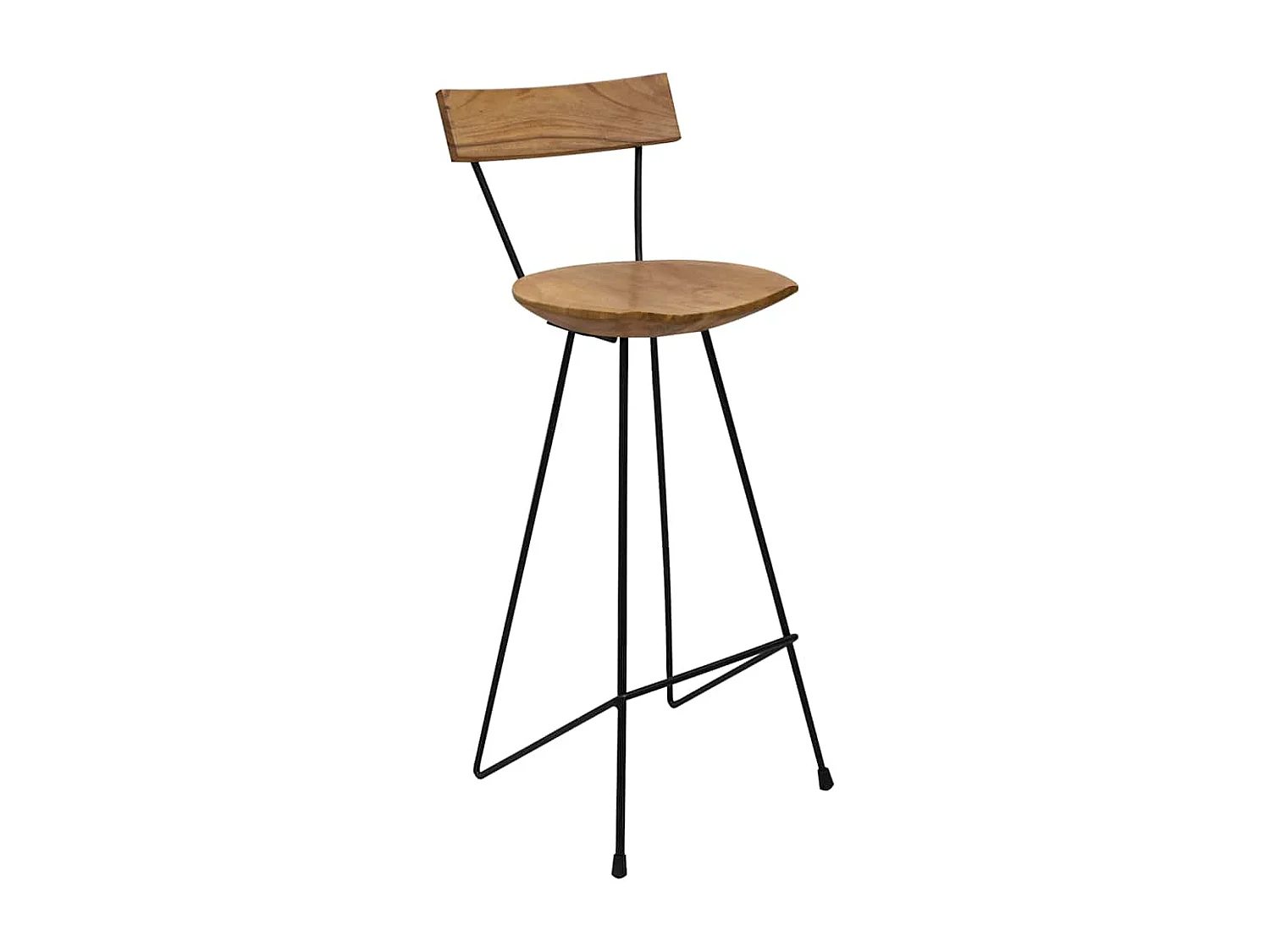 Tabourets de bar lot de 2 bois de teck massif