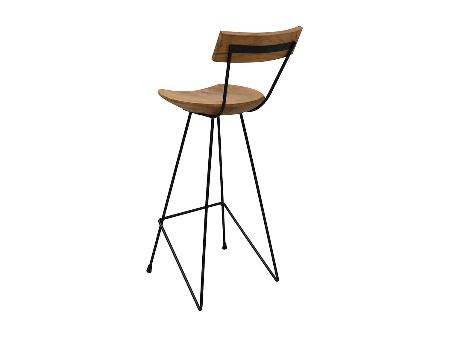 Tabourets de bar lot de 2 bois de teck massif
