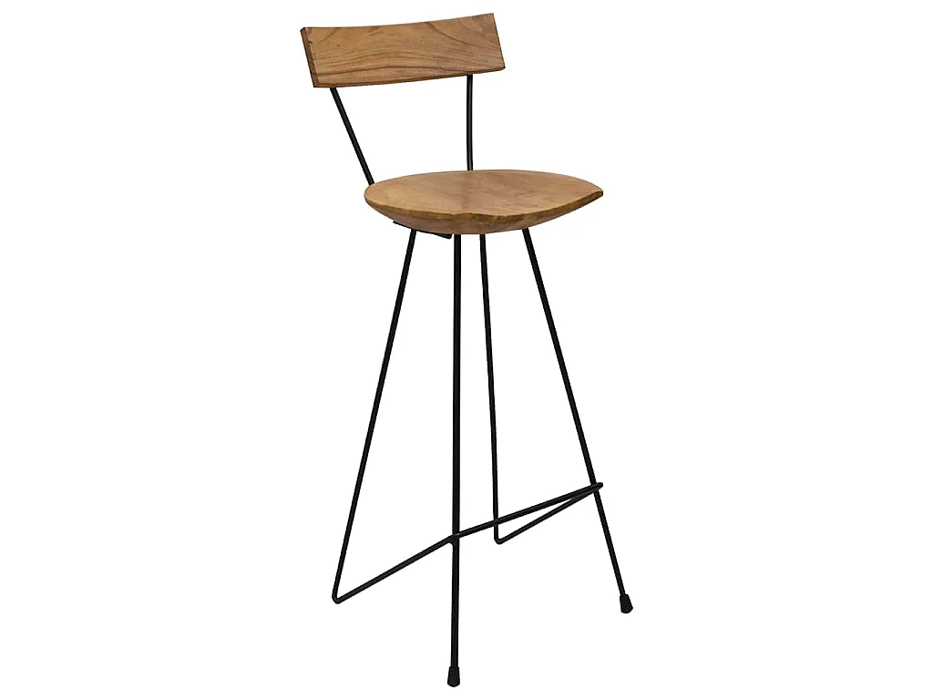 Barhocker 2 Stk. Massivholz Teak