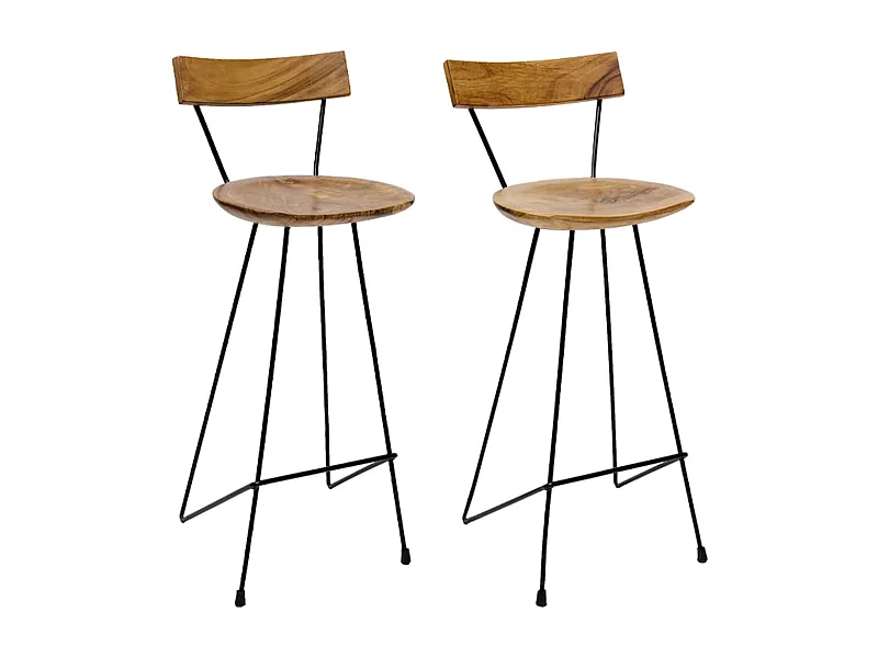 Taburetes de cocina 2 unidades madera maciza de teca