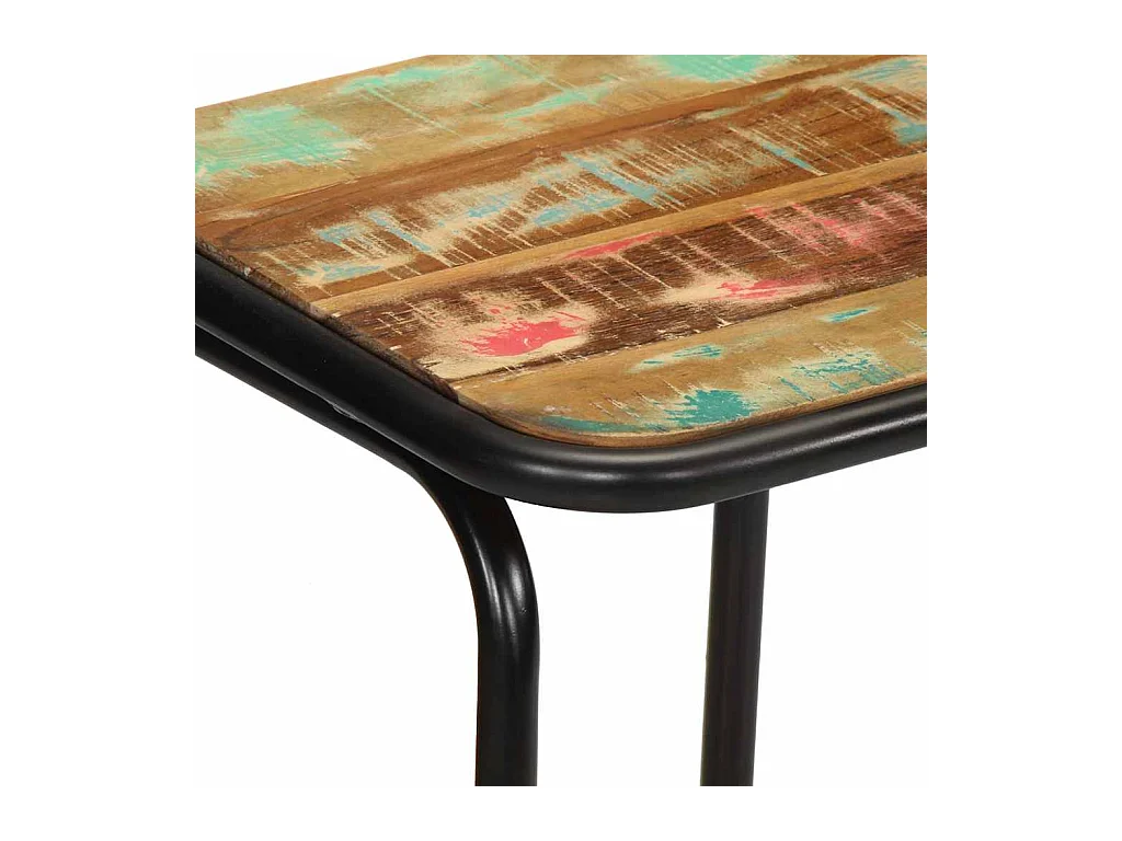 Tabourets de bar lot de 4 46x35,5x80cm bois massif récupération