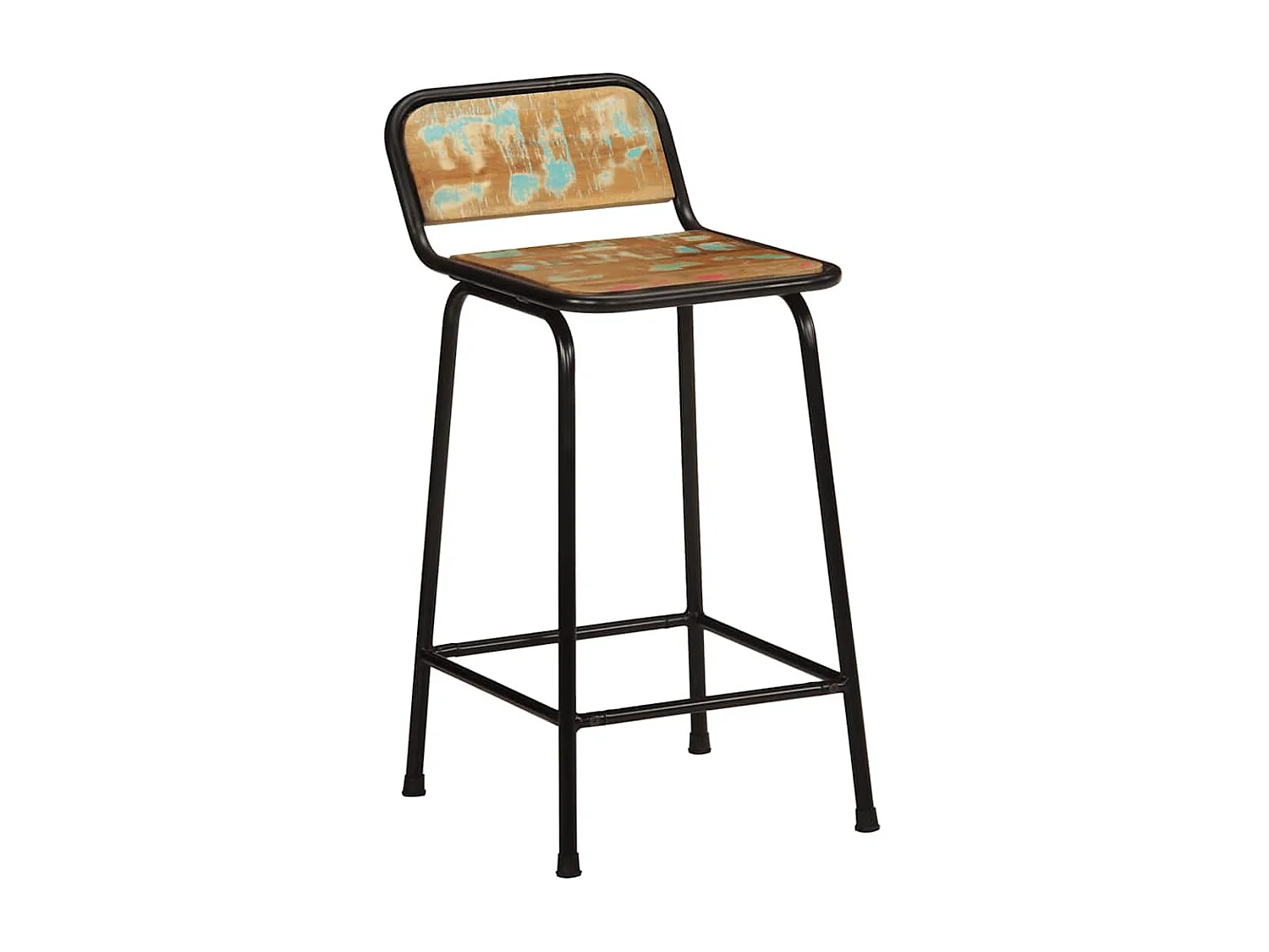 Tabourets de bar lot de 4 46x35,5x80cm bois massif récupération