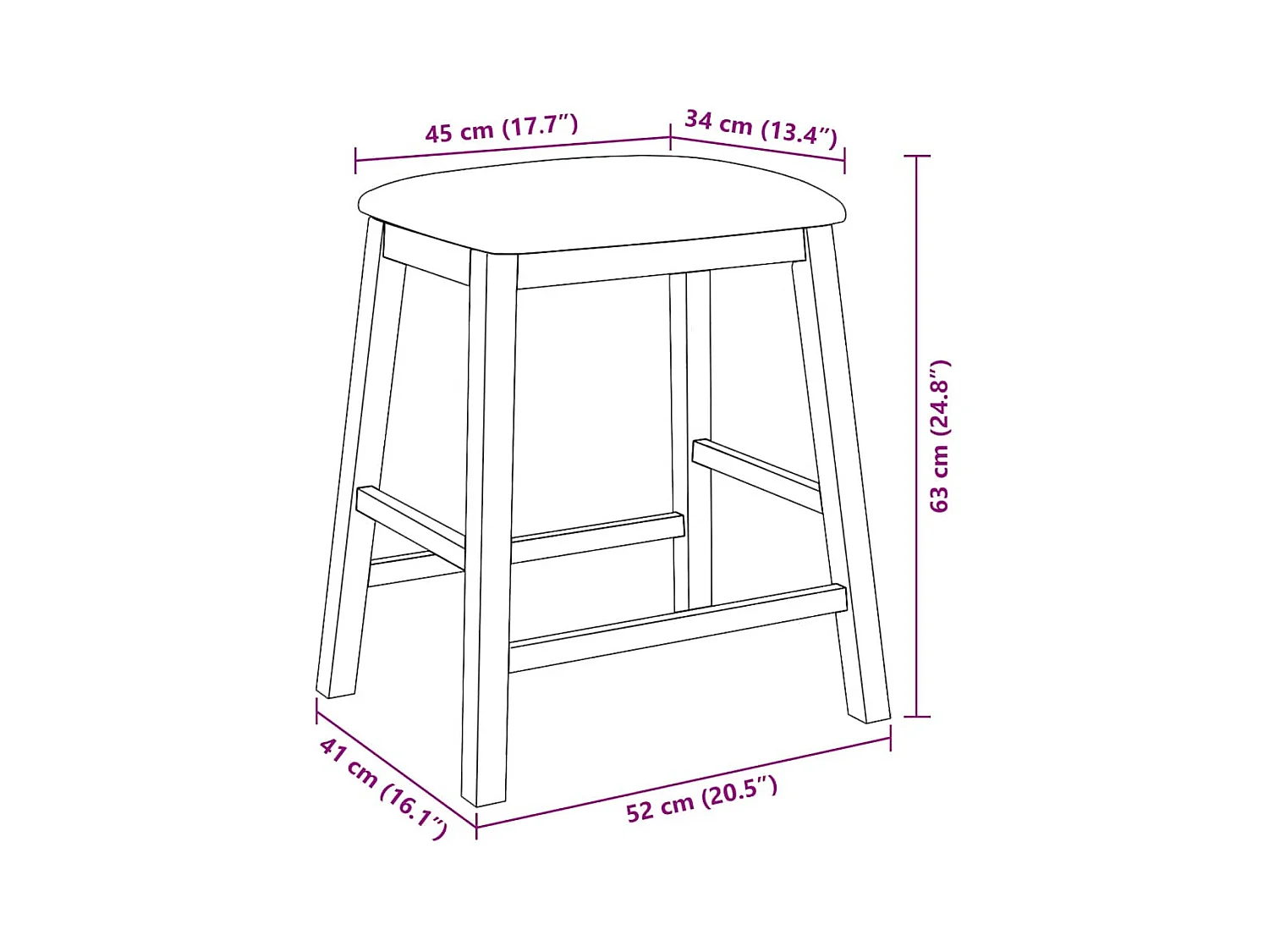 Barstoelen met kussens 2 st massief hout rubber bruin