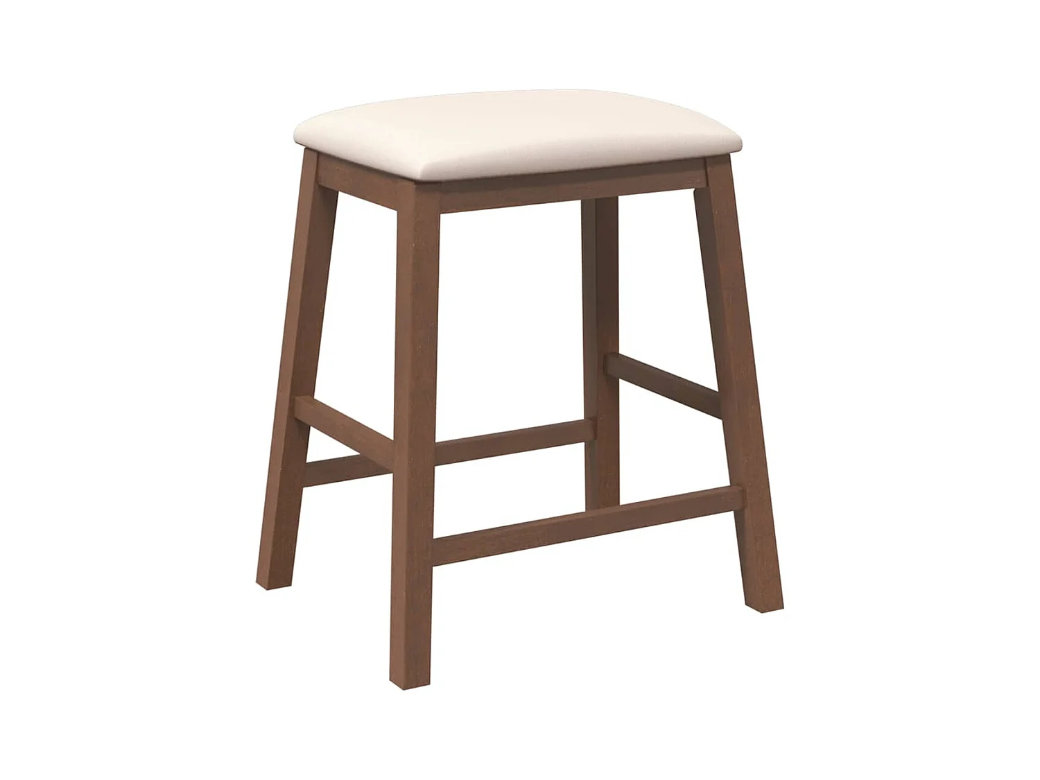 Barstoelen met kussens 2 st massief hout rubber bruin