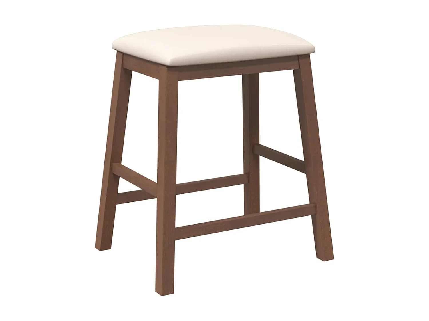 Barstühle mit Kissen 2 Stk. Braun Massivholz Gummibaum