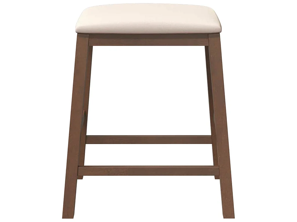 chaises de bar avec coussins 2 pcs marron bois massif d'hévéa