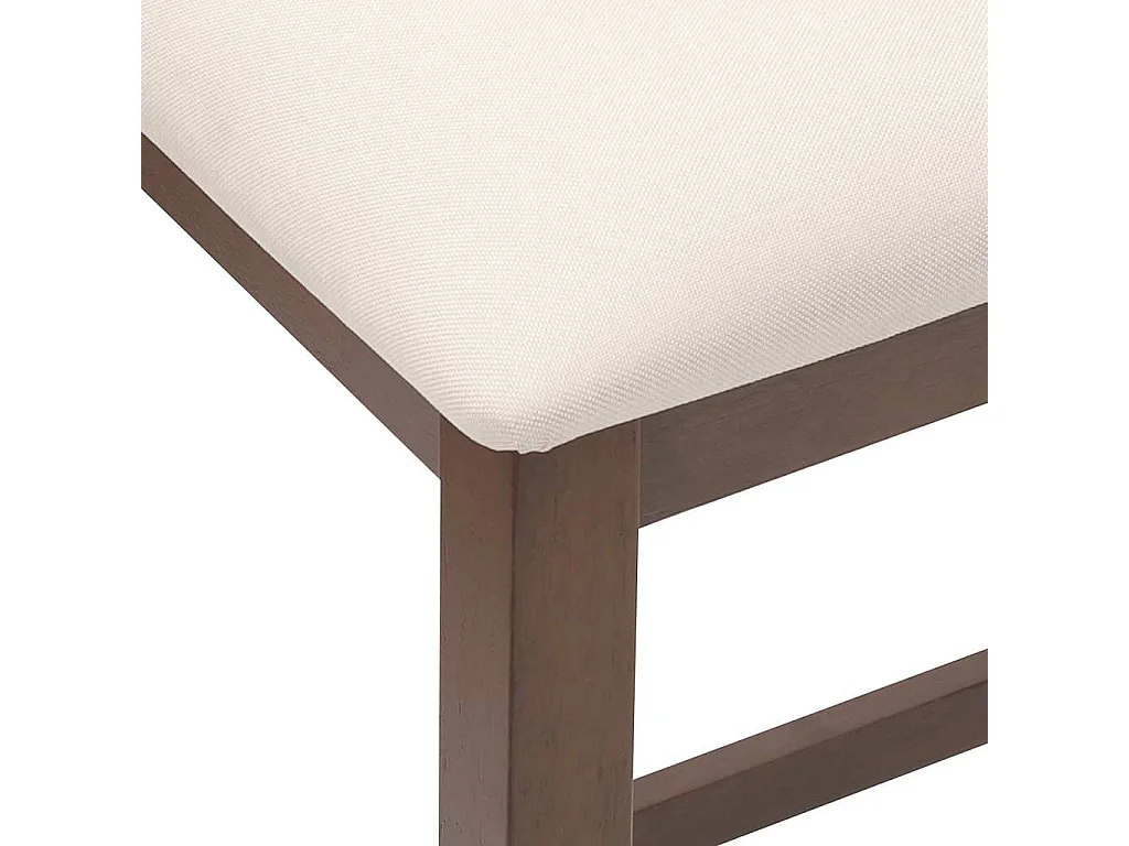 Barstoelen met kussens 2 st massief hout rubber bruin