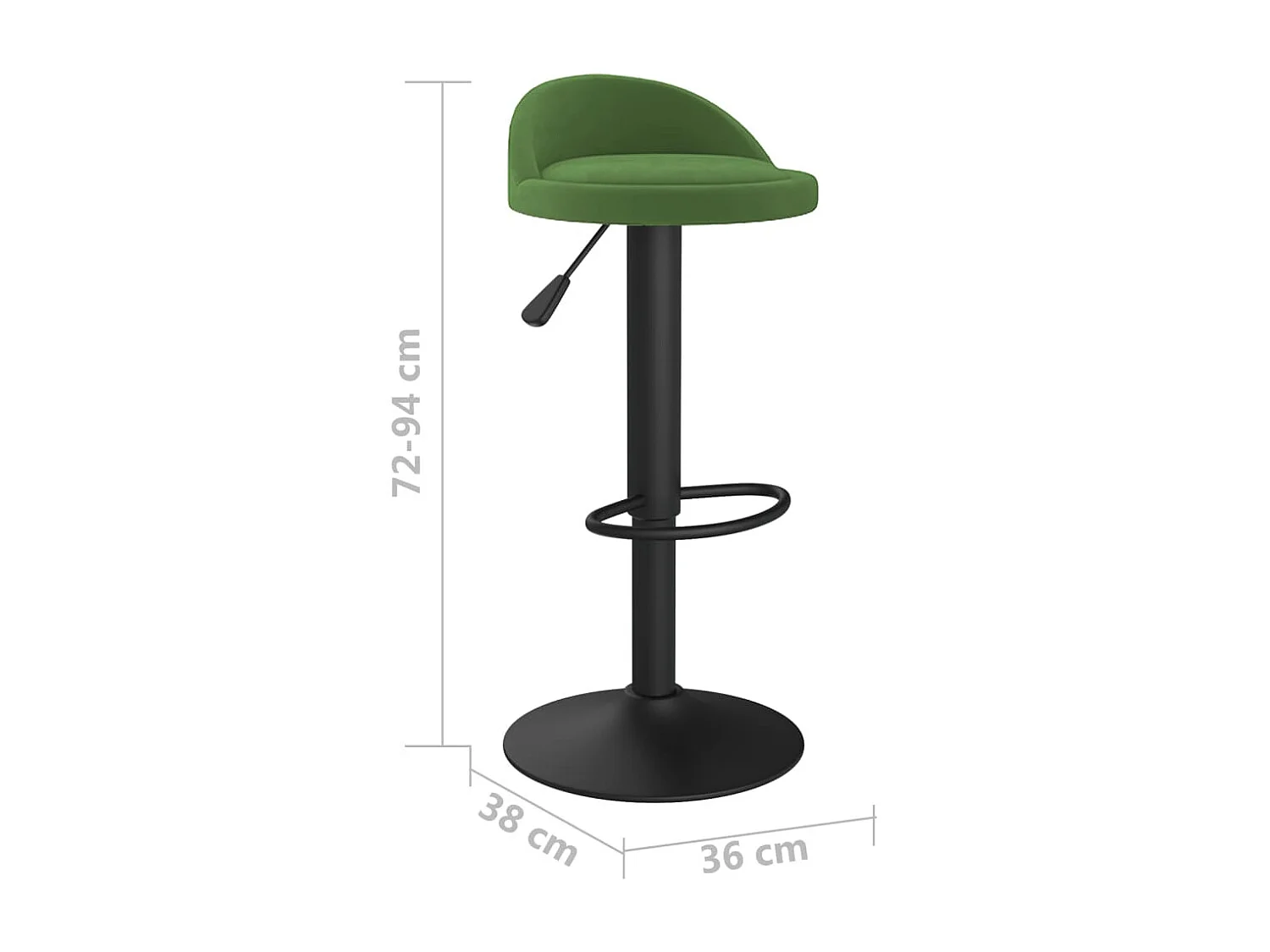Tabouret de bar Vert foncé Velours