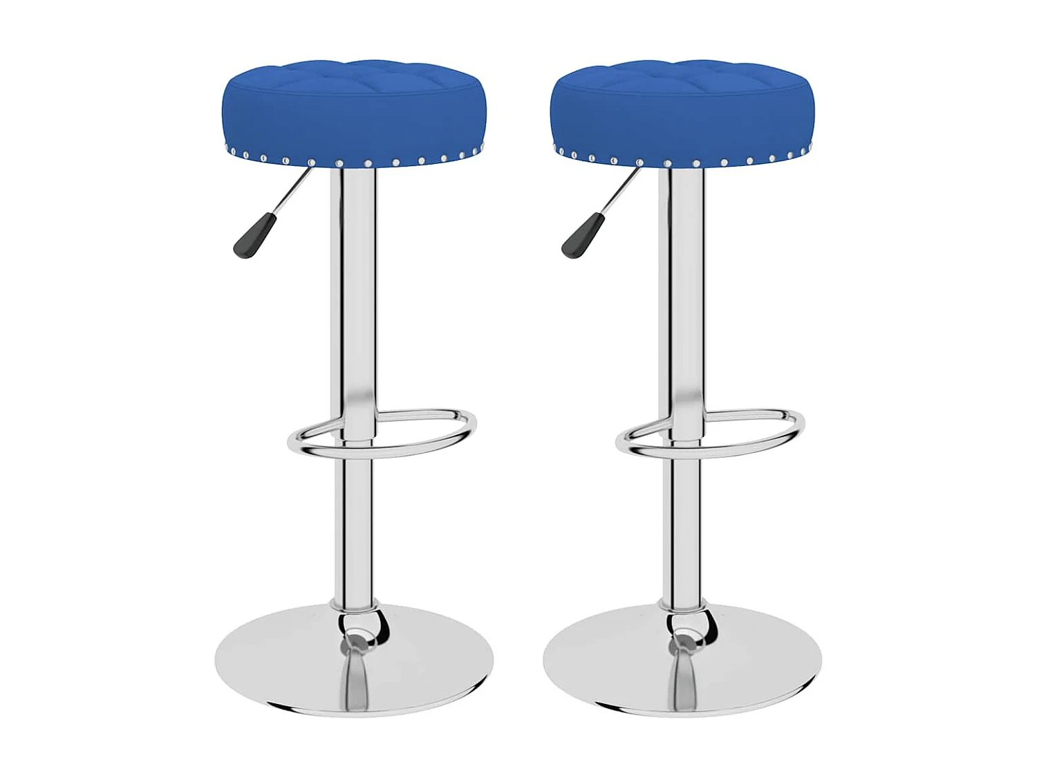 Barhocker 2 Stk. Blau Stoff