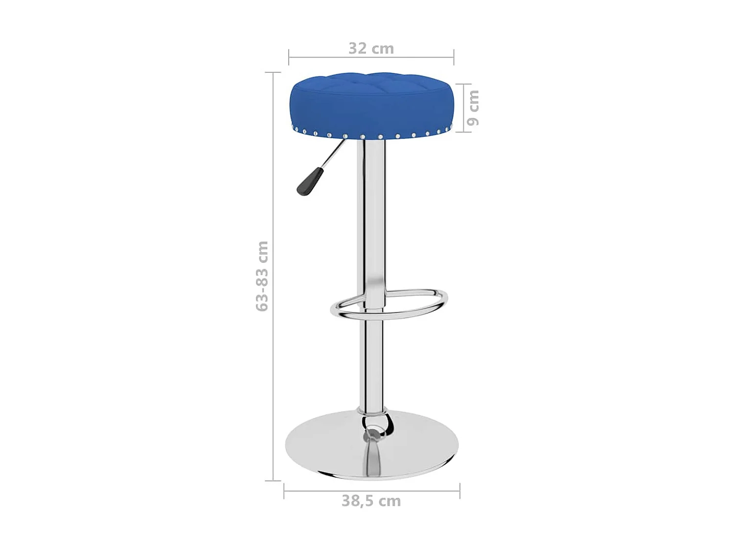 Barhocker 2 Stk. Blau Stoff