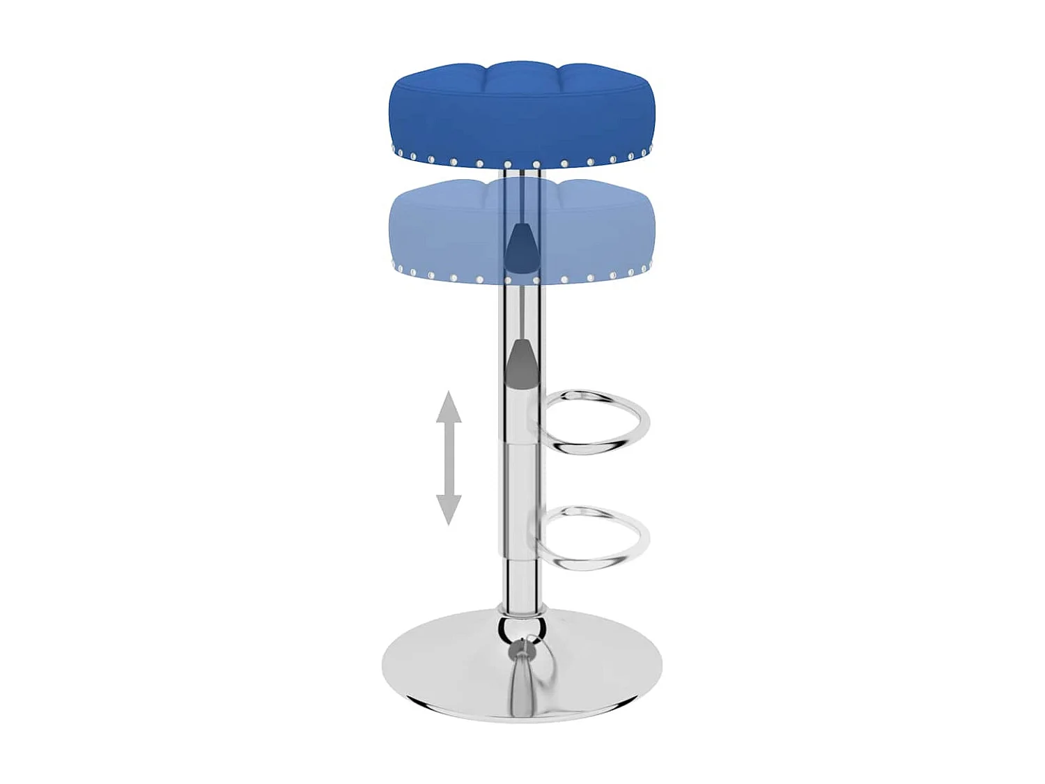 Barhocker 2 Stk. Blau Stoff
