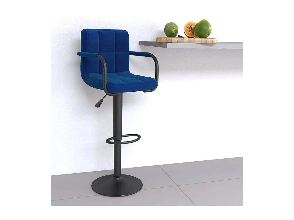 Banco de bar tecido azul