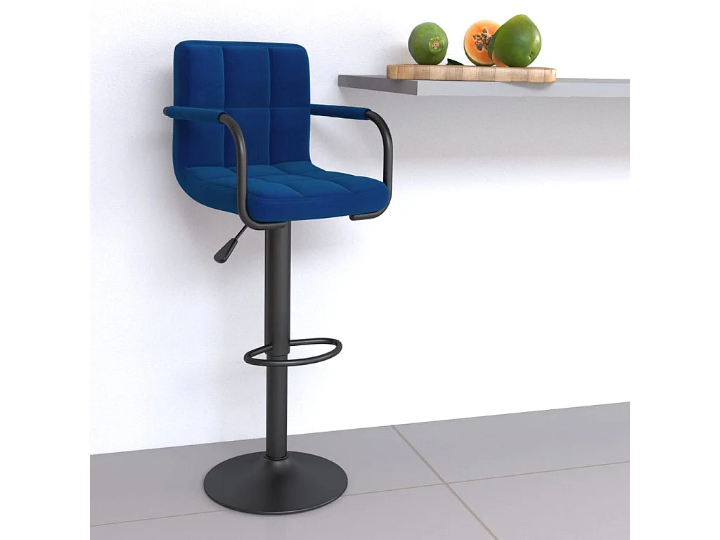 Banco de bar tecido azul