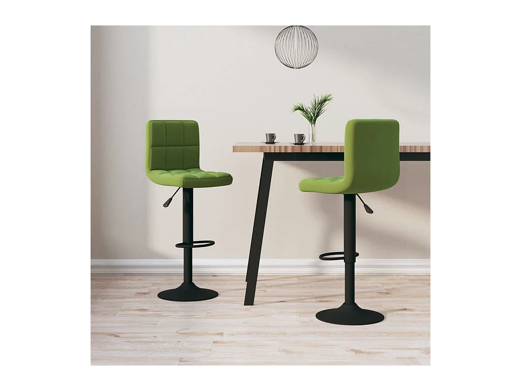Tabourets de bar lot de 2 vert clair velours