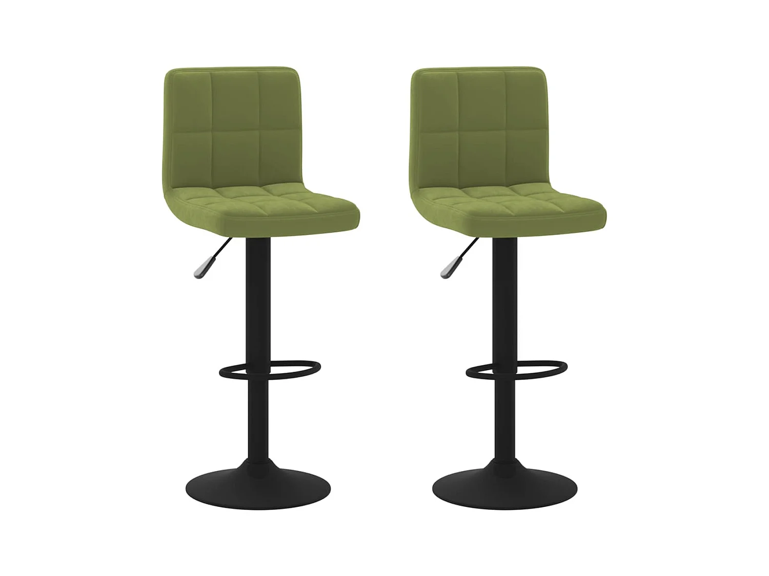 Tabourets de bar lot de 2 vert clair velours