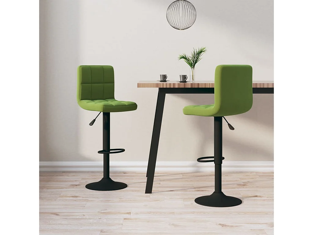 Barhocker 2 Stk. Hellgrün Samt