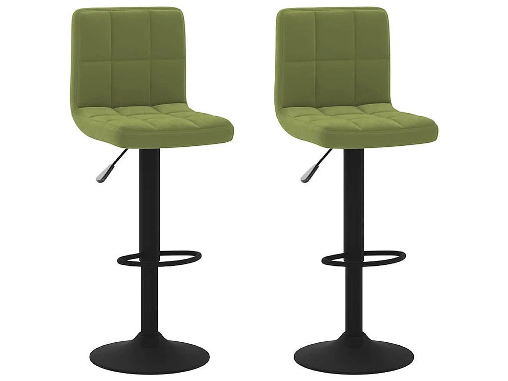 Tabourets de bar lot de 2 vert clair velours