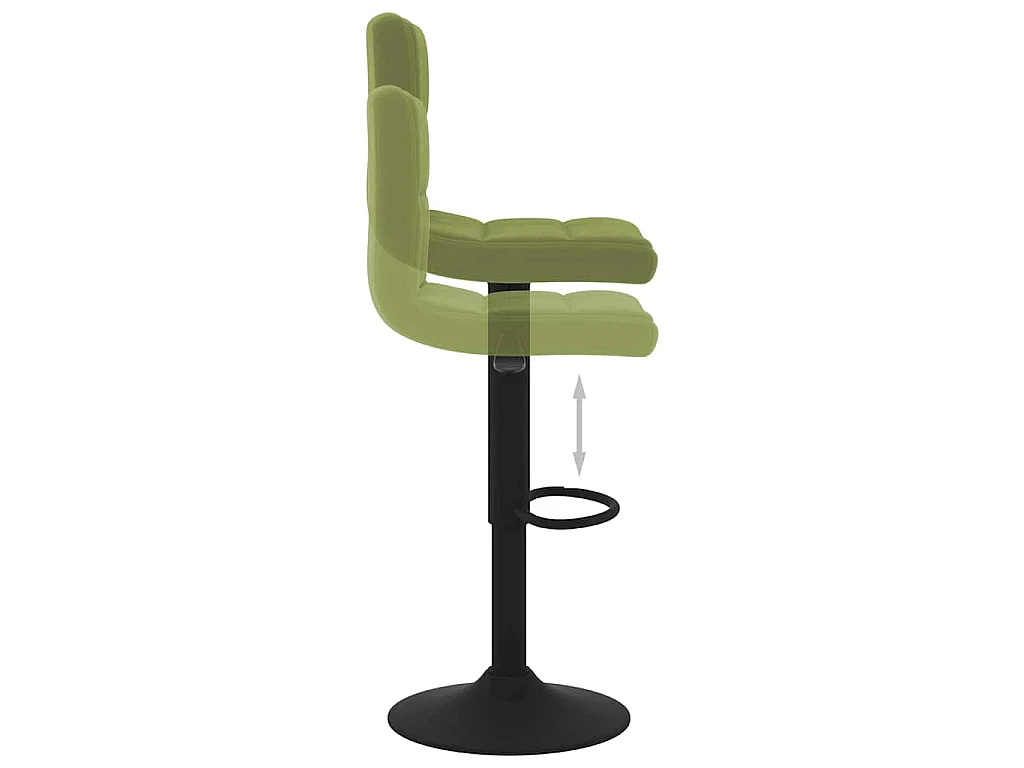 Tabourets de bar lot de 2 vert clair velours