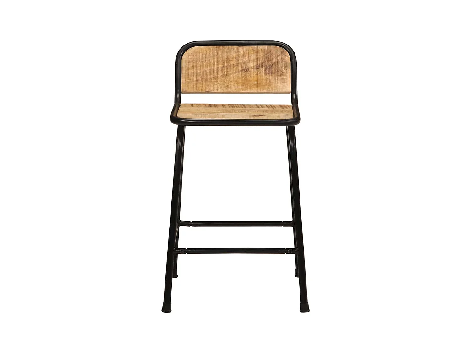 Tabourets de bar lot de 4 bois massif manguier brut