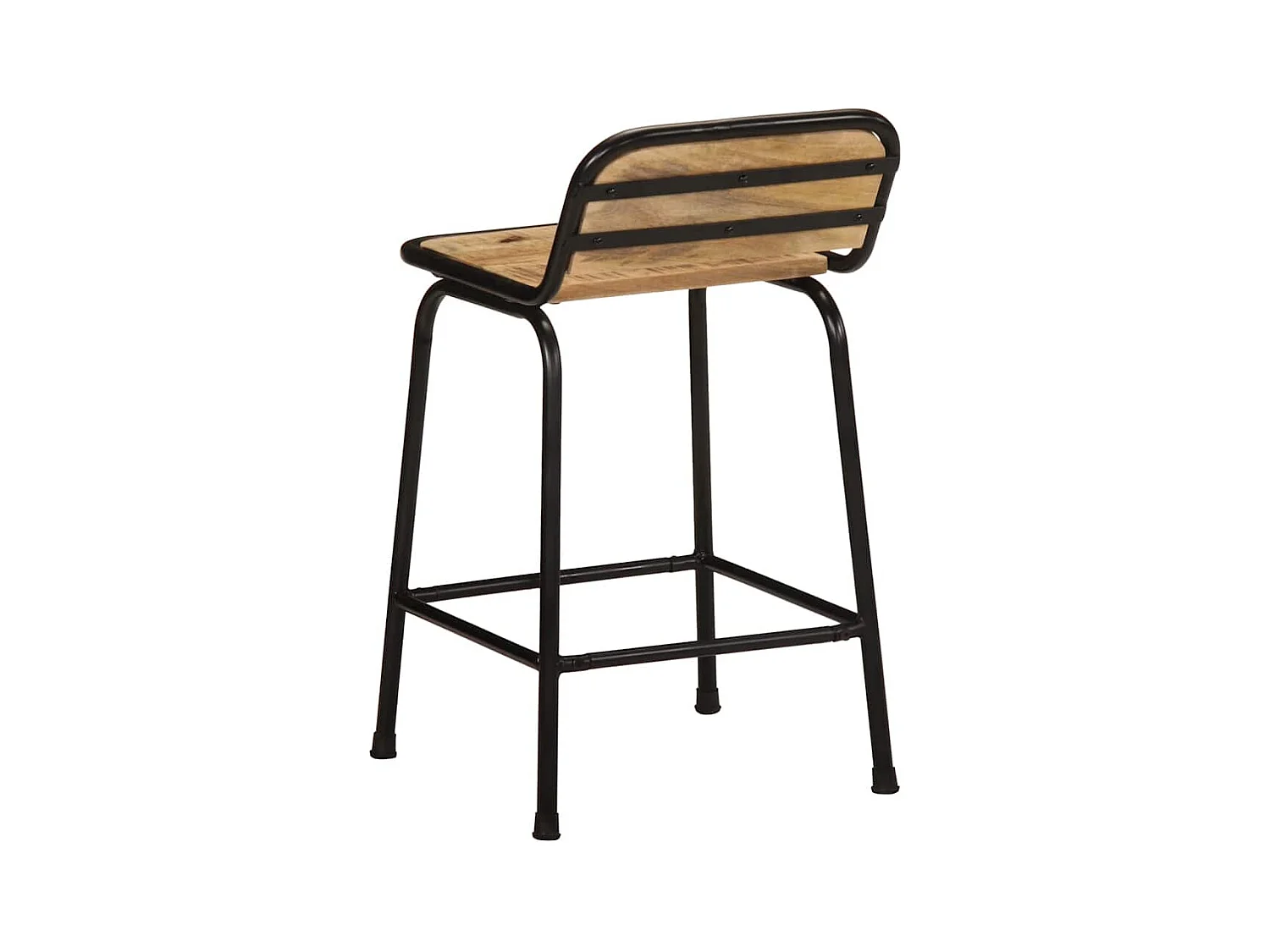 Tabourets de bar lot de 4 bois massif manguier brut