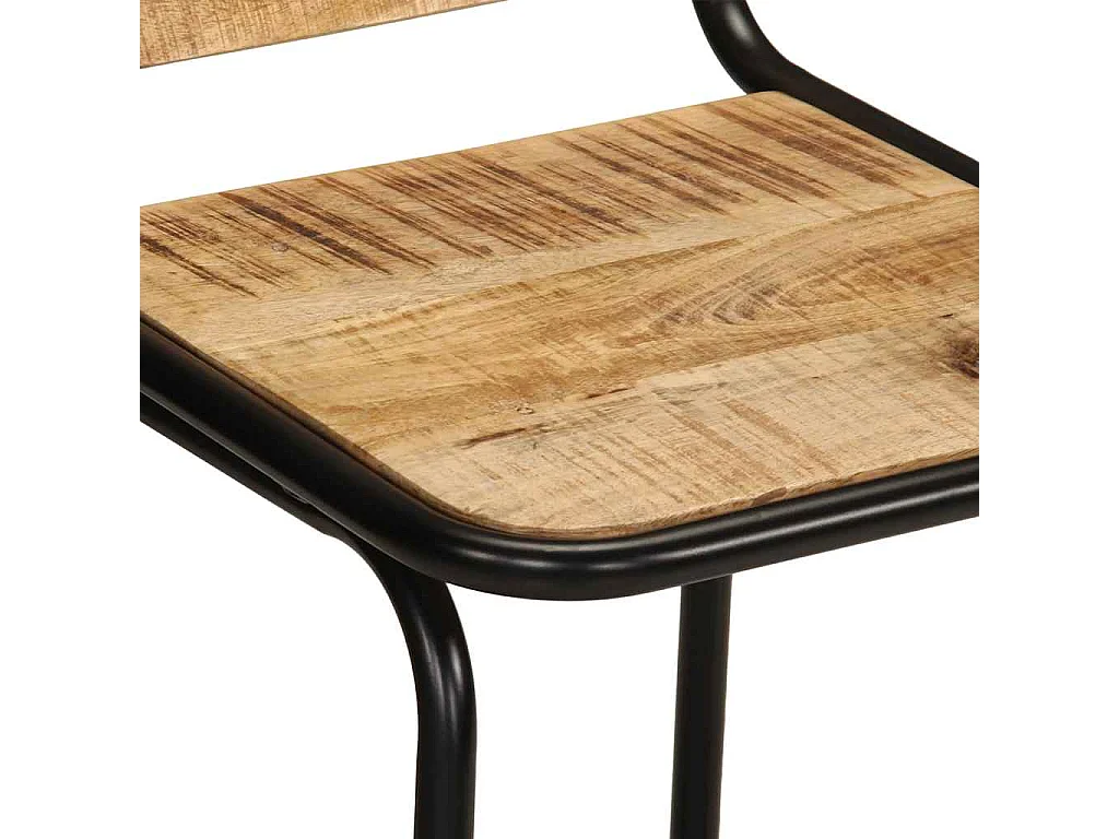 Tabourets de bar lot de 4 bois massif manguier brut