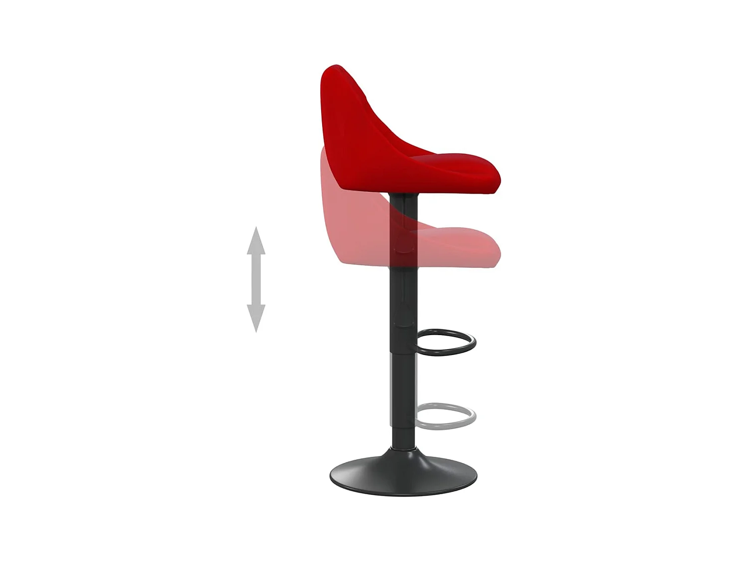 Tabouret de bar Rouge bordeaux Velours
