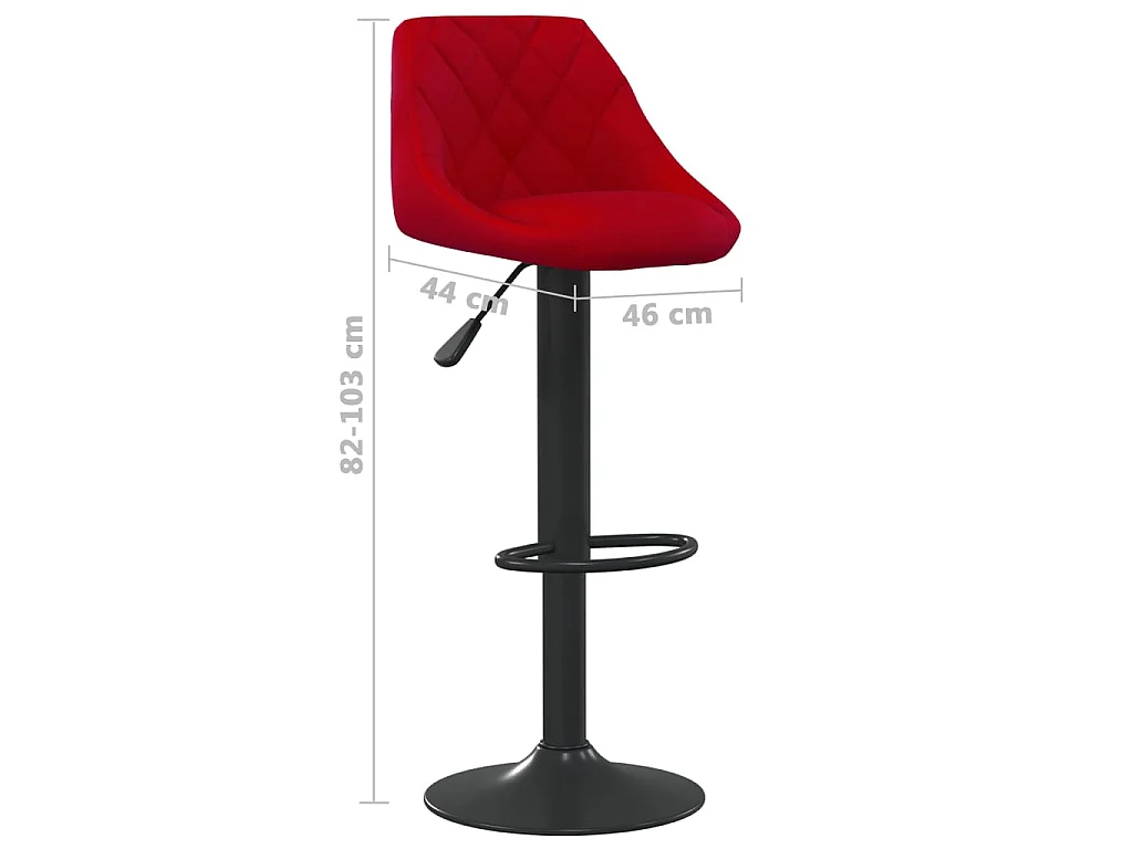 Tabouret de bar Rouge bordeaux Velours