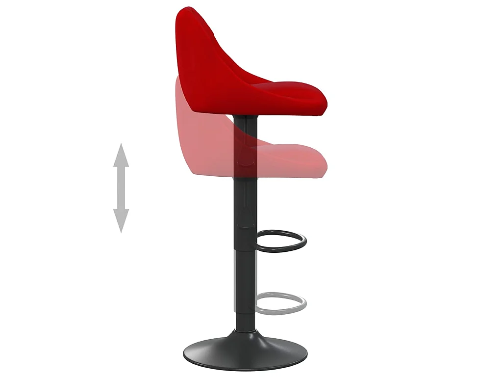 Tabouret de bar Rouge bordeaux Velours