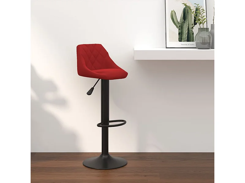 Tabouret de bar Rouge bordeaux Velours