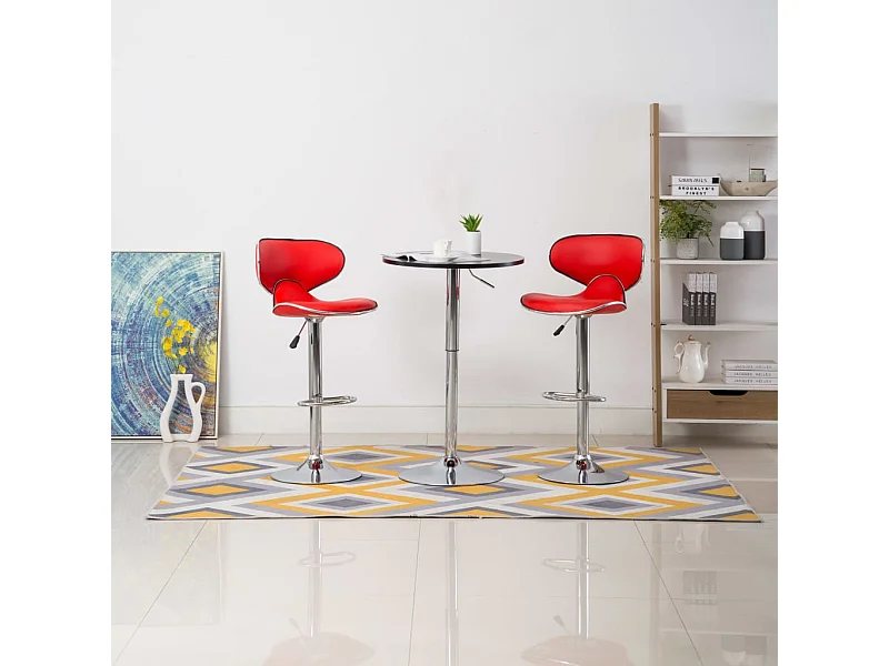 Tabourets de bar 2 pcs rouge similicuir