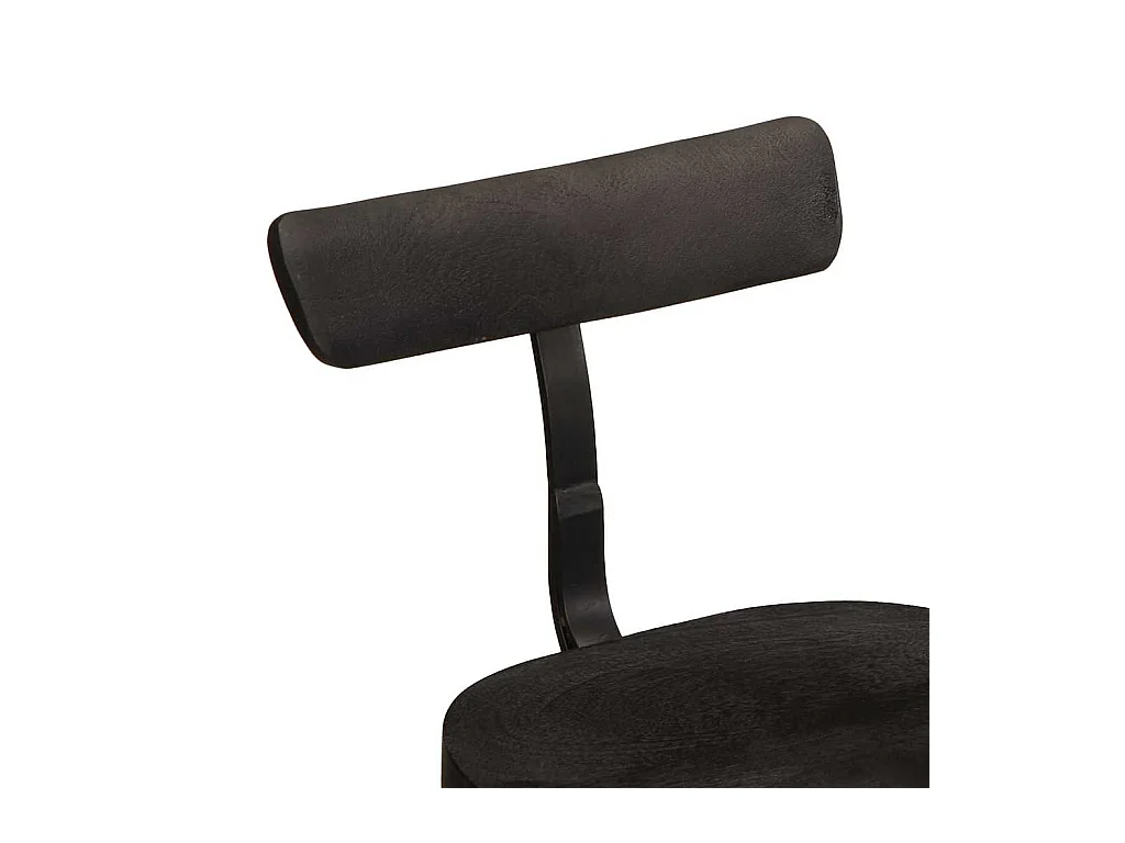 Tabourets de bar lot de 2 noir 49x43x79 cm bois manguier massif