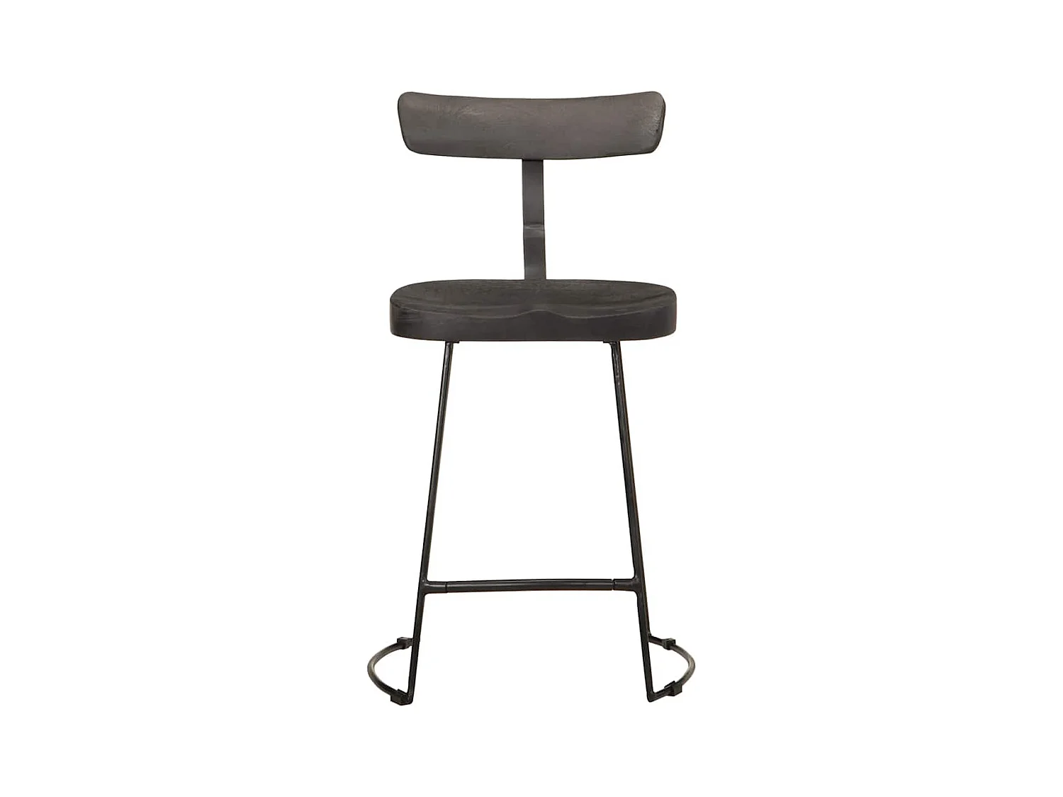 Barhocker 2 Stk. Schwarz 49x43x79 cm Mango Massivholz