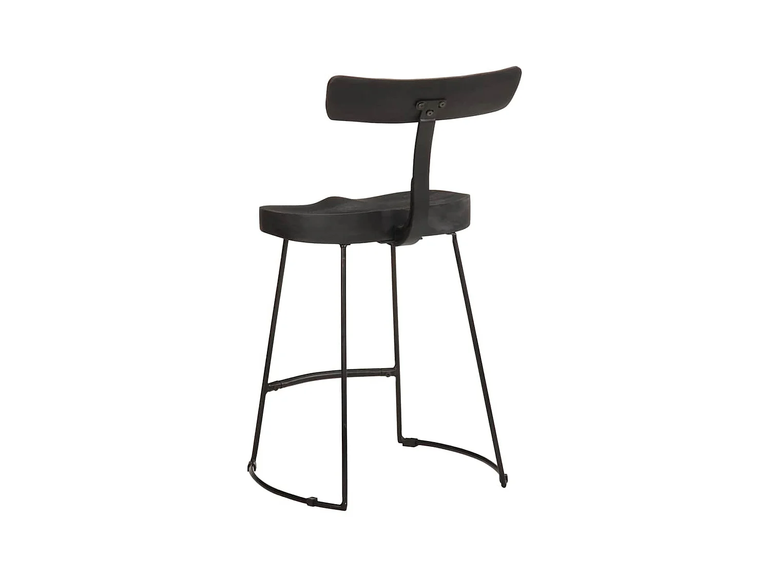 Barhocker 2 Stk. Schwarz 49x43x79 cm Mango Massivholz