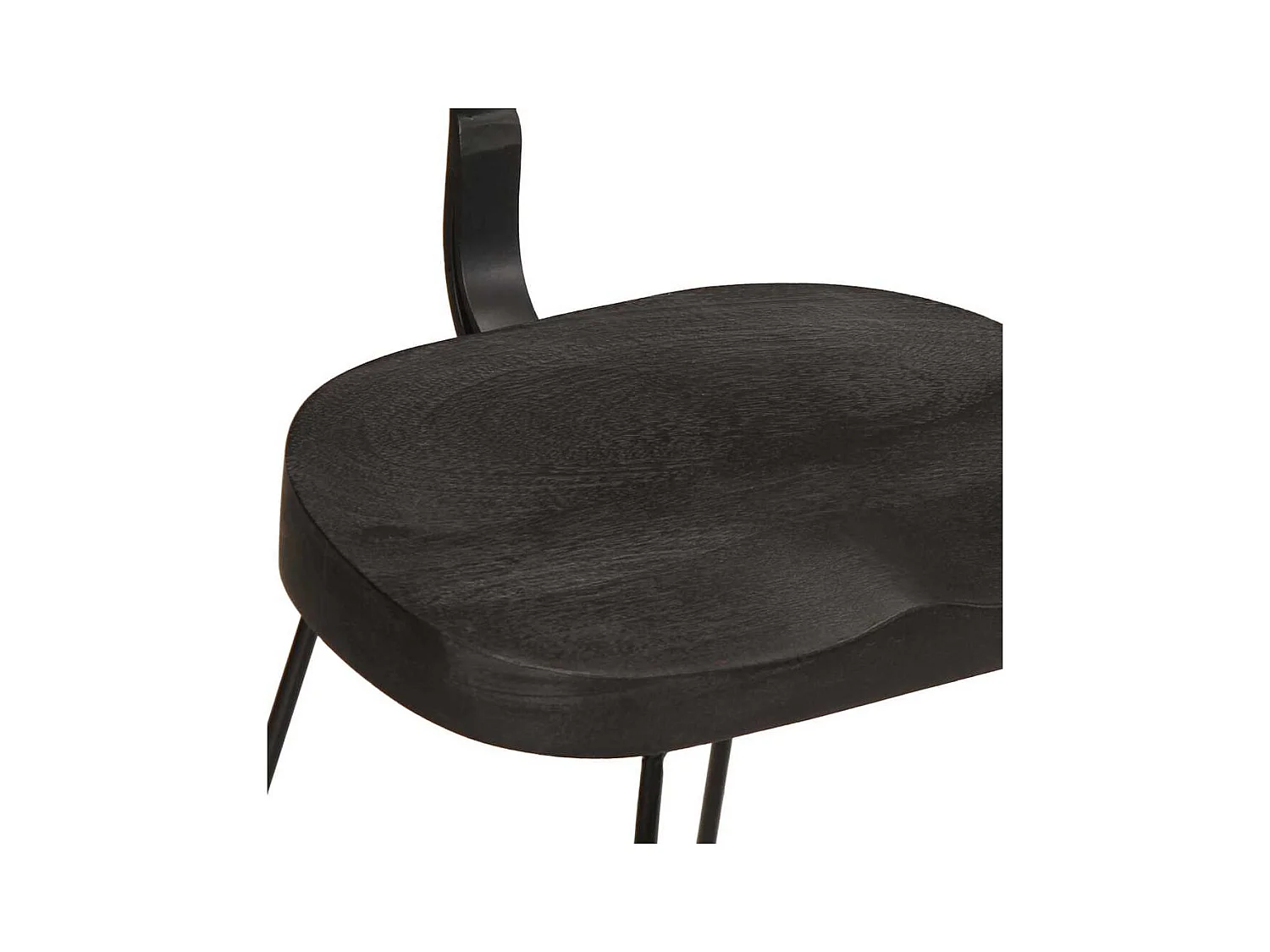 Barhocker 2 Stk. Schwarz 49x43x79 cm Mango Massivholz