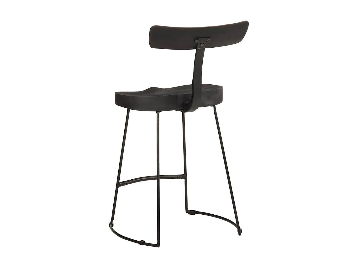 Tabourets de bar lot de 2 noir 49x43x79 cm bois manguier massif