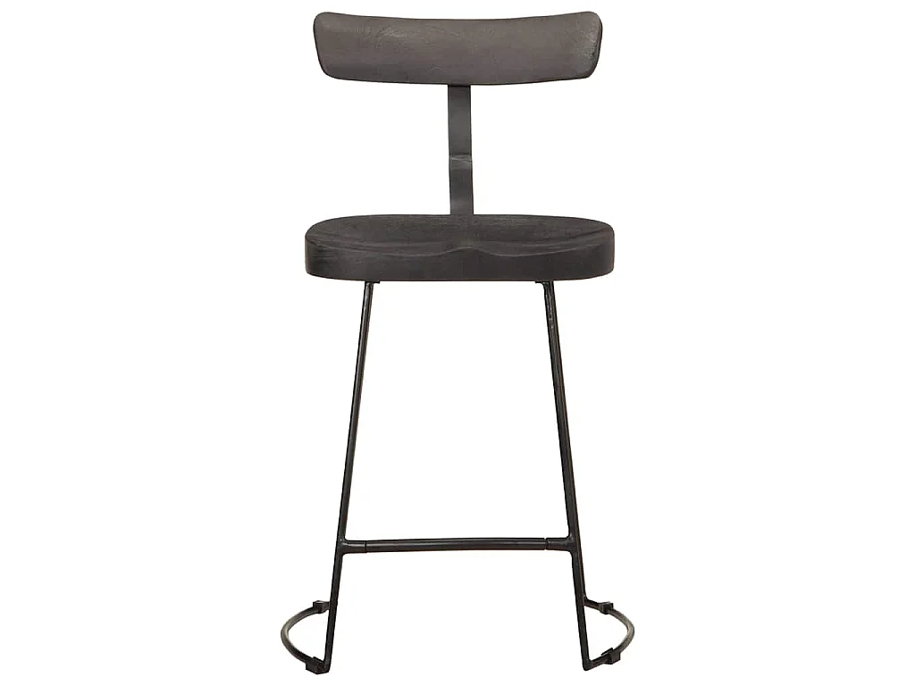 Tabourets de bar lot de 2 noir 49x43x79 cm bois manguier massif