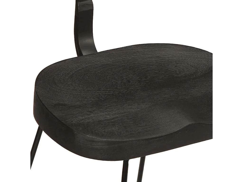 Tabourets de bar lot de 2 noir 49x43x79 cm bois manguier massif