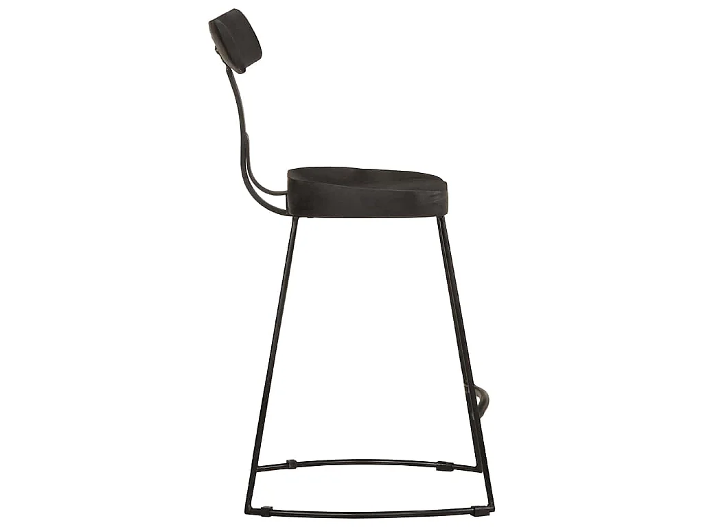 Barkrukken 2 st 49x43x79 cm massief mangohout zwart