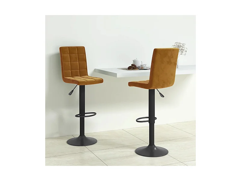 Barhocker 2 Stk. Braun Samt