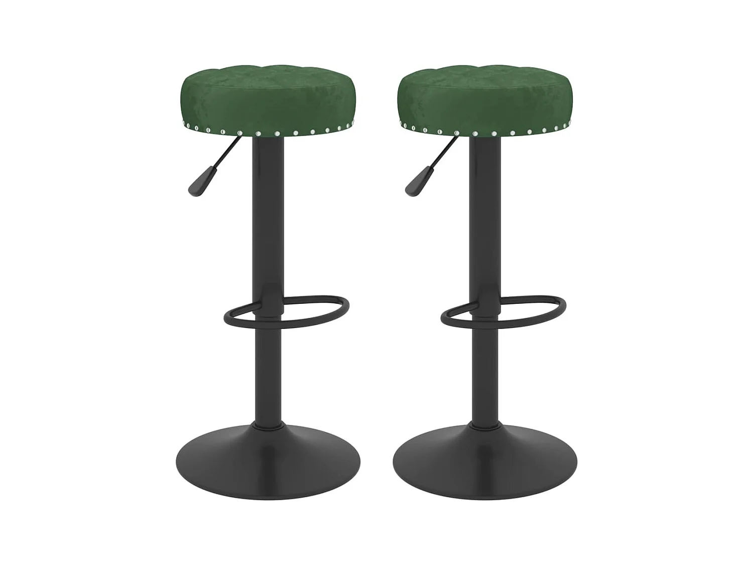 Tabourets de bar lot de 2 vert foncé velours