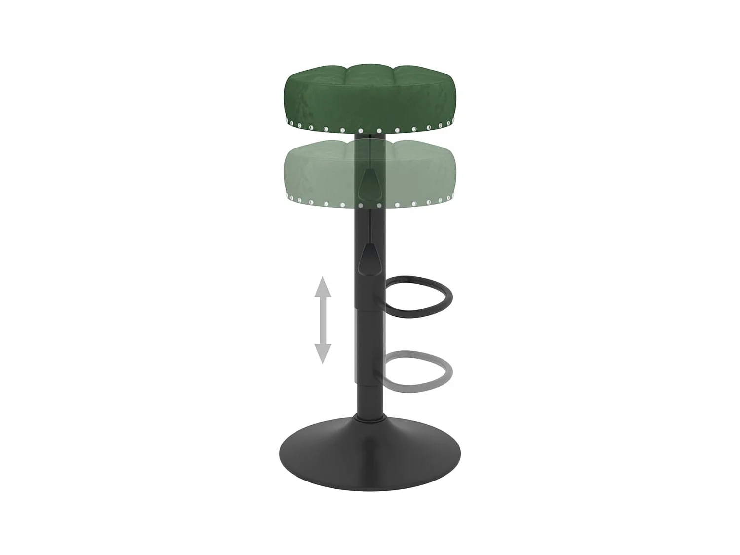 Tabourets de bar lot de 2 vert foncé velours