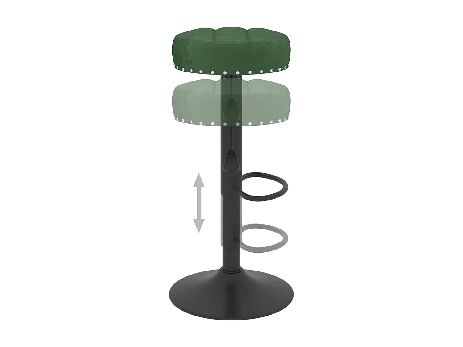 Tabourets de bar lot de 2 vert foncé velours