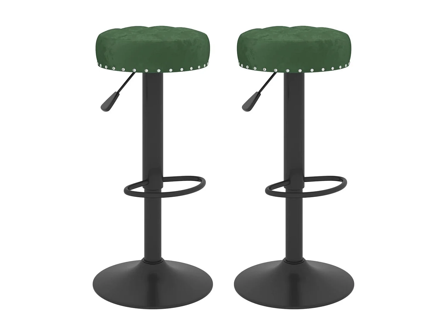 Tabourets de bar lot de 2 vert foncé velours