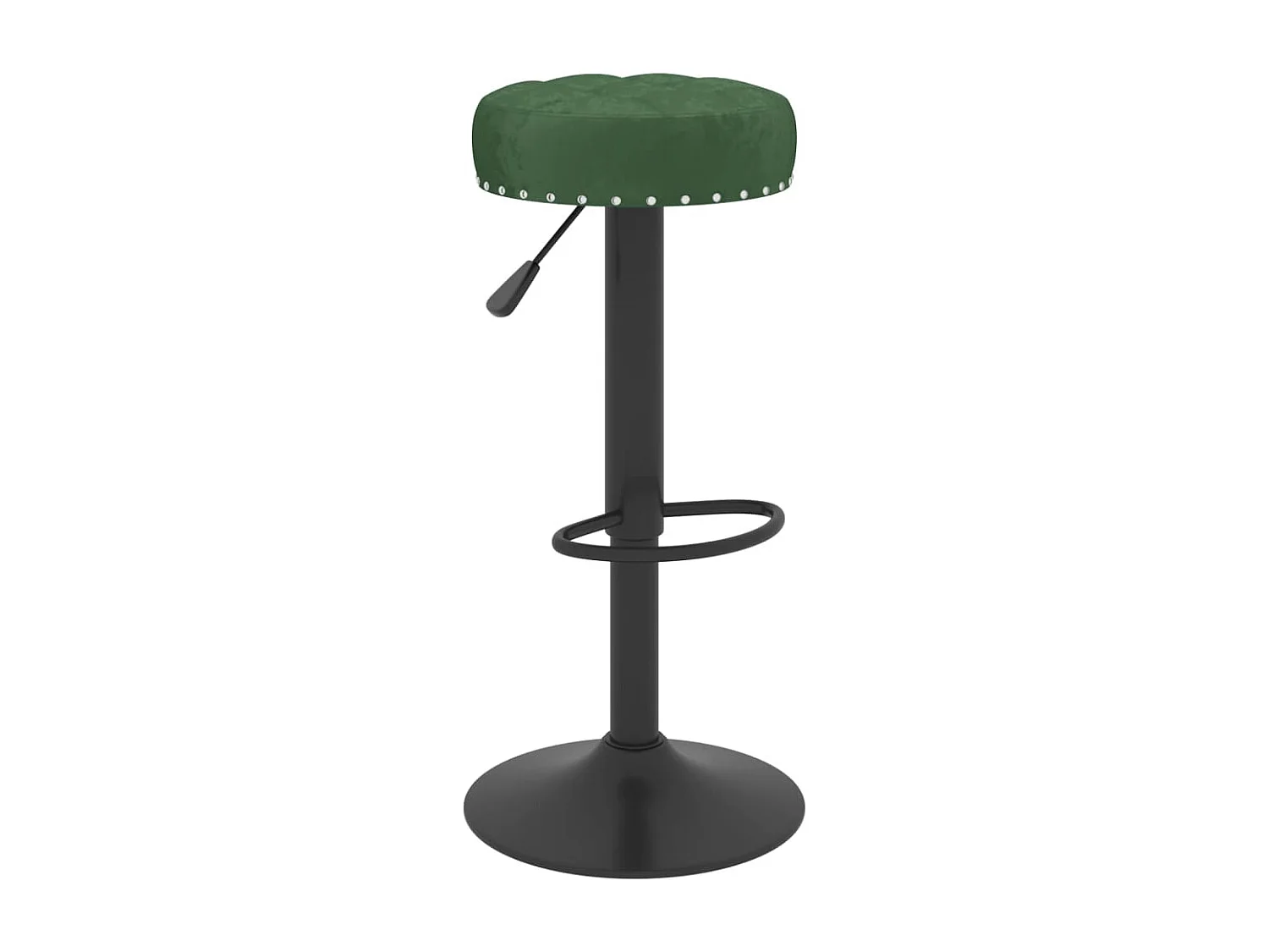 Tabourets de bar lot de 2 vert foncé velours