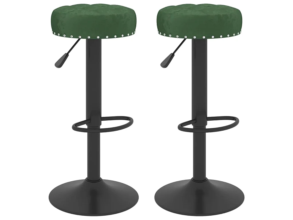 Bancos de bar 2 pcs veludo verde-escuro